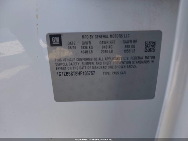 1G1ZB5ST8HF106767 Chevrolet lfv - di: direct injection, vvt: variable valve timing, gen 1