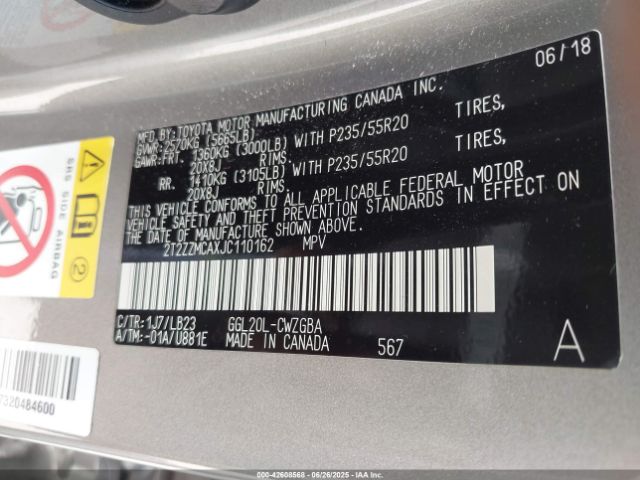 2018 LEXUS RX 350 2T2ZZMCAXJC110162 Photo 8