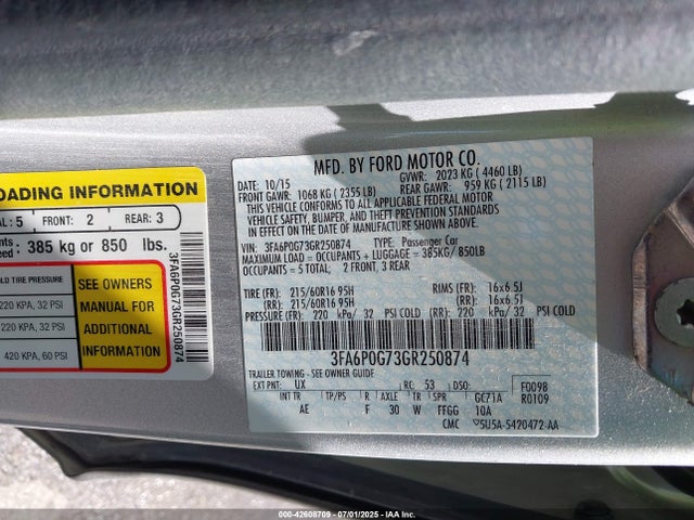 Ford 2016 2016 3FA6P0G73GR250874 Image 9