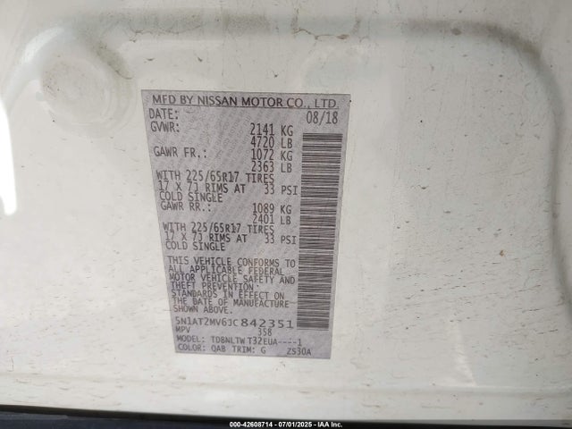 5N1AT2MV6JC842351 Nissan 2018