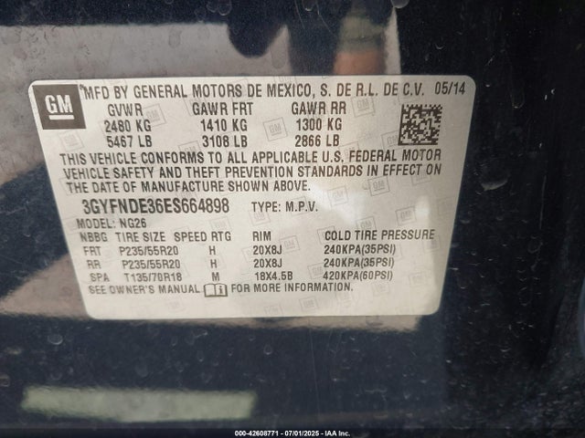 2014 CADILLAC SRX 3GYFNDE36ES664898 Photo 8