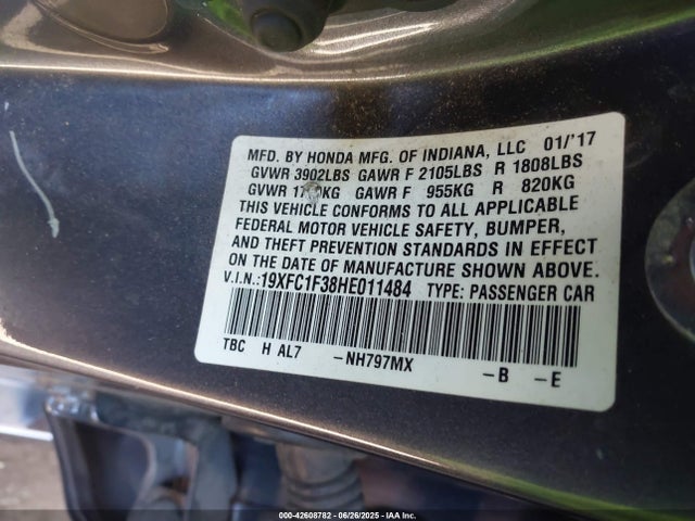 19XFC1F38HE011484 Honda l15b7