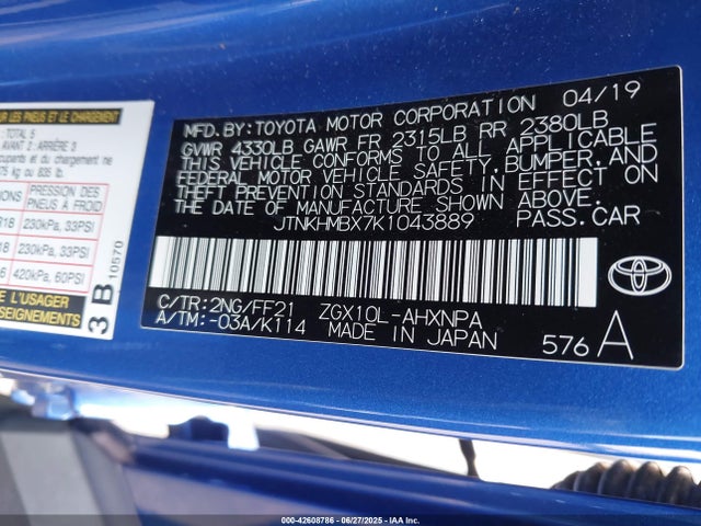 JTNKHMBX7K1043889 Toyota 3zr-fae