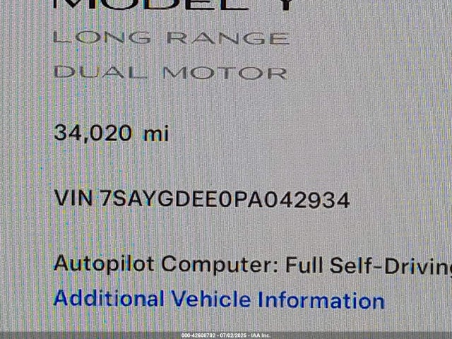 7SAYGDEE0PA042934 Tesla 2023