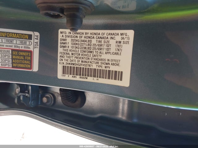 2HKRM3H52FH527871 Honda k24w9/k24v1