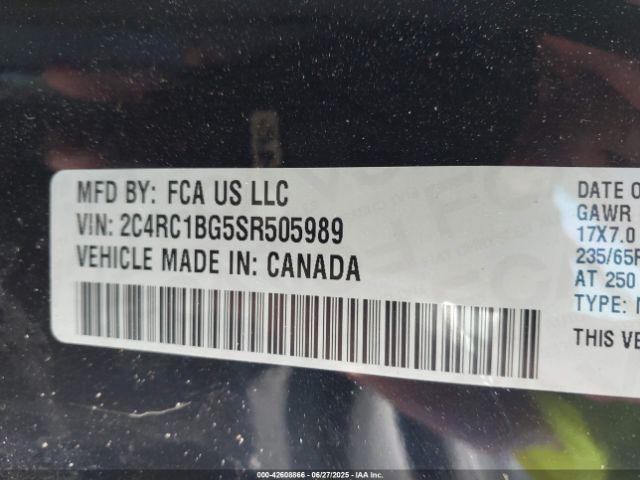 2C4RC1BG5SR505989 Chrysler 2025