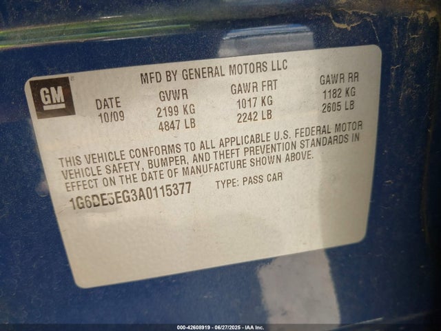 2010 CADILLAC CTS 1G6DE5EG3A0115377 Photo 8