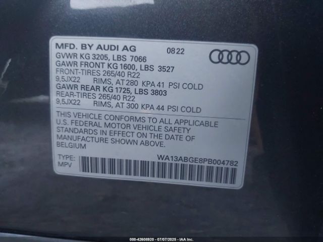 2023 AUDI E-TRON SPORTBACK WA13ABGE8PB004782 Photo 8