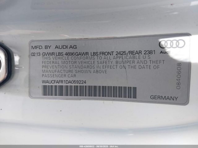 2013 AUDI A5 WAUCFAFR1DA059224 Photo 8