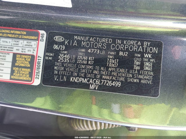 KIA gdi theta ii 2020 KNDPMCAC6L7726499 Image 9