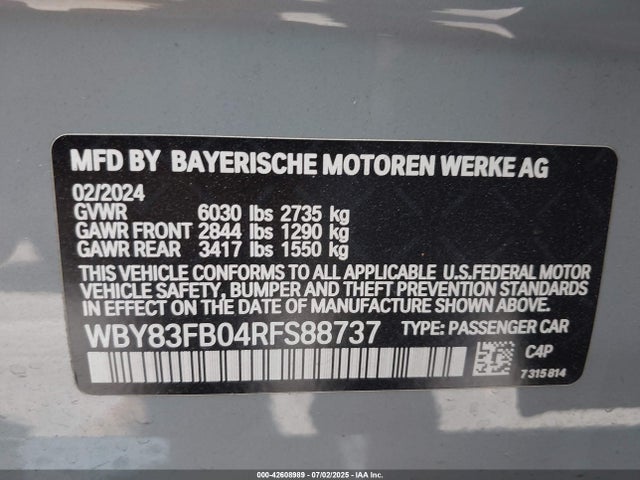 WBY83FB04RFS88737 BMW I4
