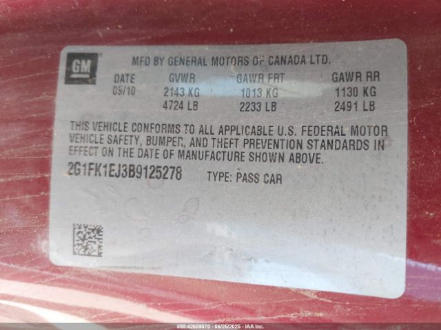 2011 CHEVROLET CAMARO 2G1FK1EJ3B9125278 Photo 8