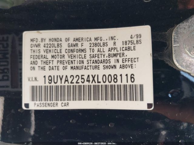 1999 ACURA CL 19UYA2254XL008116 Photo 8