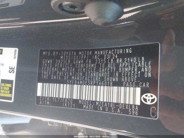 5YFB4MDE5RP146018 Toyota m20a-fks