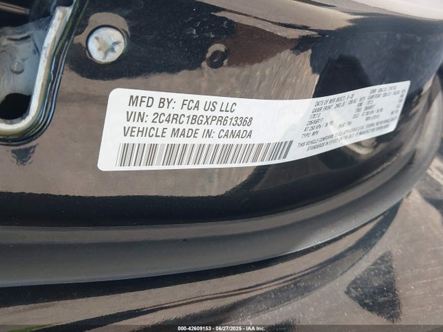 2023 Chrysler Pacifica Touring L მანქანა იყიდება აუქციონზე, vin: 2C4RC1BGXPR613368, აუქციონის ნომერი: 42609153