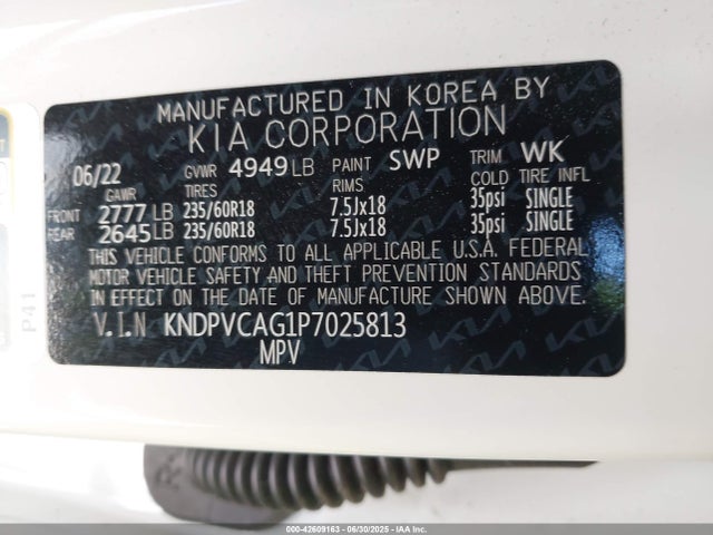 KNDPVCAG1P7025813 KIA t-gdi gamma ii
