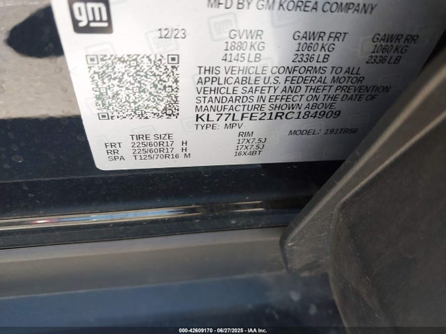 KL77LFE21RC184909 Chevrolet lih