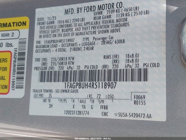 2024 FORD MUSTANG 1FAGP8UH4R5118907 Photo 8