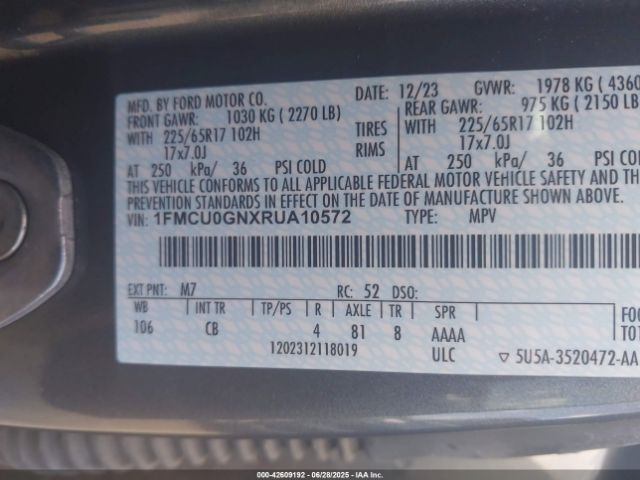 2024 FORD ESCAPE 1FMCU0GNXRUA10572 Photo 8