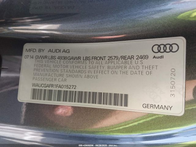 2015 AUDI S5 WAUCGAFR1FA015272 Photo 8