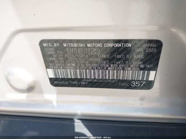 2020 MITSUBISHI OUTLANDER SPORT JA4AR3AU0LU026067 Photo 8