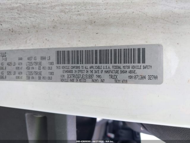 3C6TRVDG7JE151697 RAM 2018