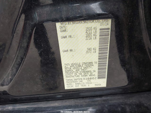1N4AL3AP3FN316602 Nissan Altima