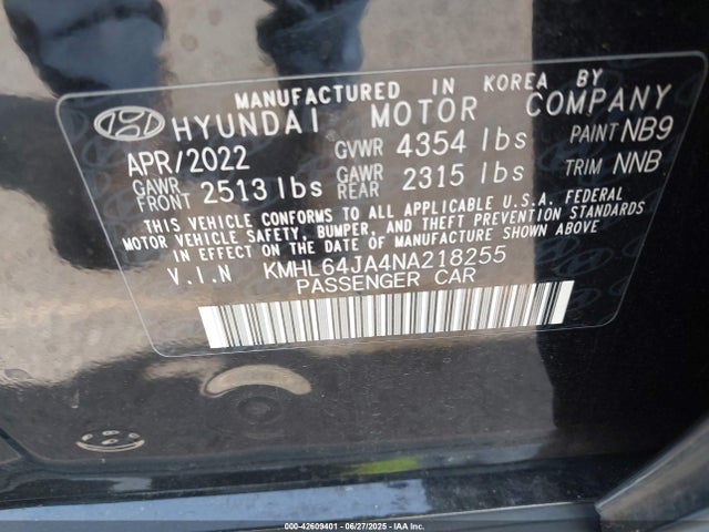 KMHL64JA4NA218255 Hyundai gdi theta iii
