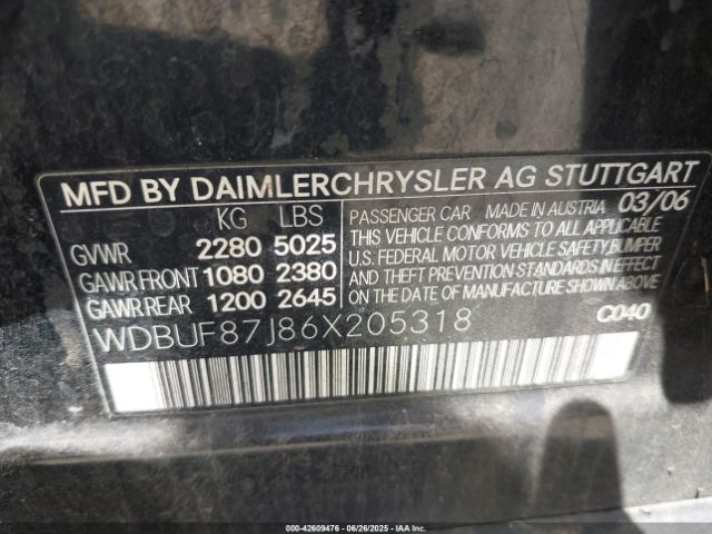2006 MERCEDES-BENZ E 350 WDBUF87J86X205318 Photo 8