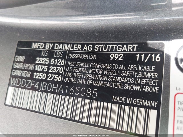 Mercedes-Benz m274 2017 WDDZF4JB0HA165085 Image 9
