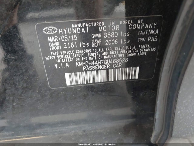 KMHDH4AH7GU488528 Hyundai dohc gdi nu
