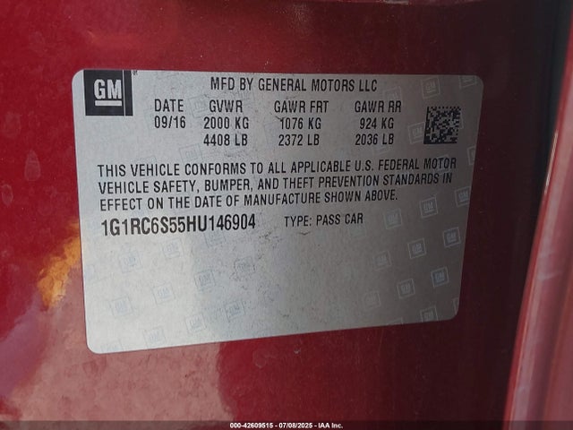 1G1RC6S55HU146904 Chevrolet l3a - di: direct injectio, vvt: variable valve timing, hybrid, gen 1