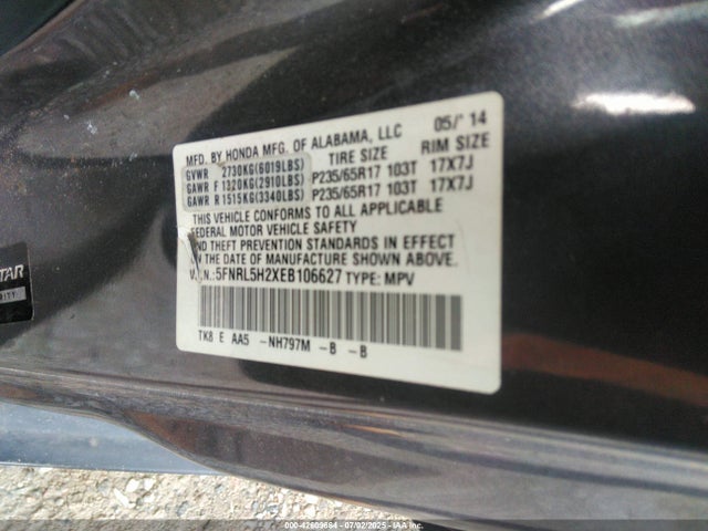 Honda j35z8 2014 5FNRL5H2XEB106627 Image 9