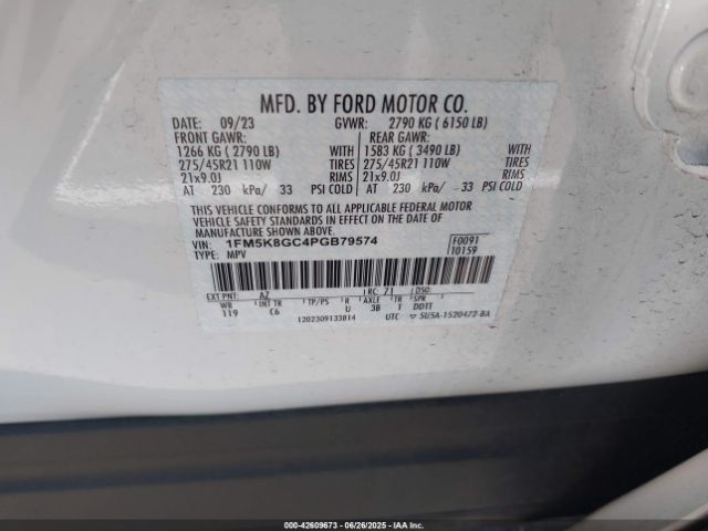 2023 FORD EXPLORER 1FM5K8GC4PGB79574 Photo 8