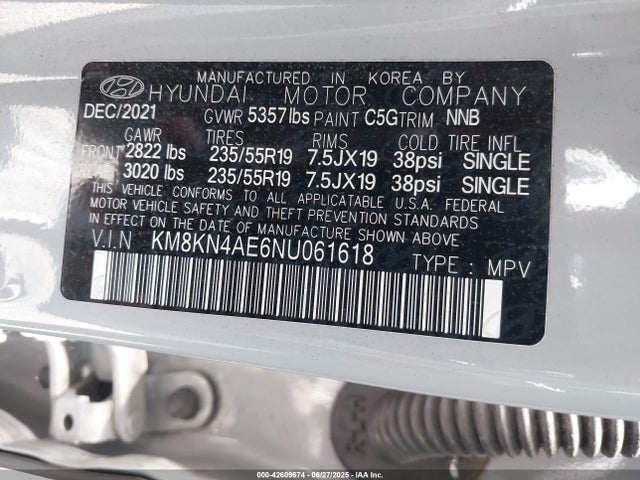 Hyundai 2022 2022 KM8KN4AE6NU061618 Image 9