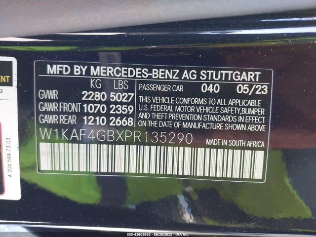 W1KAF4GBXPR135290 Mercedes-Benz m254