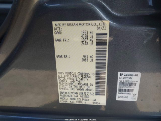 2021 NISSAN ALTIMA 1N4BL4CV5MN385732 Photo 8