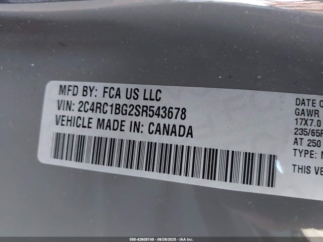 Chrysler 2025 2025 2C4RC1BG2SR543678 Image 9