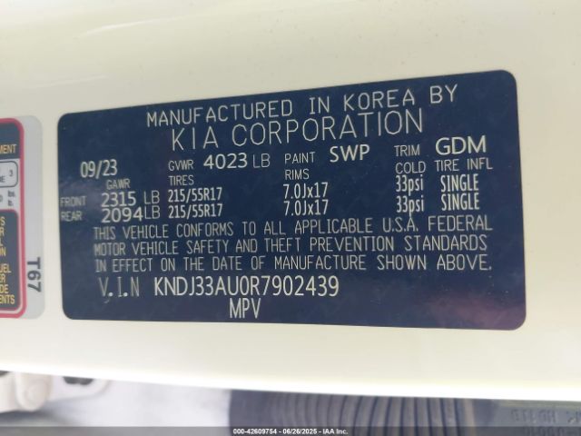KNDJ33AU0R7902439 KIA 2024