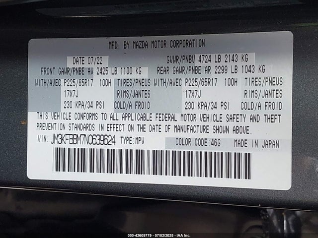 JM3KFBBM7N0639624 Mazda py cylinder deactiviation