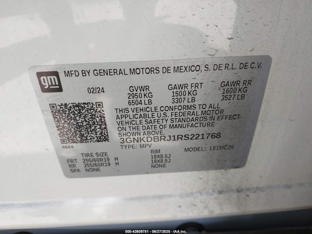 Chevrolet x0c+ec5 2024 3GNKDBRJ1RS221768 Image 9