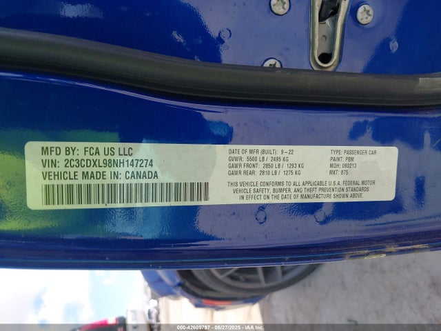 Dodge 2022 2022 2C3CDXL98NH147274 Image 9