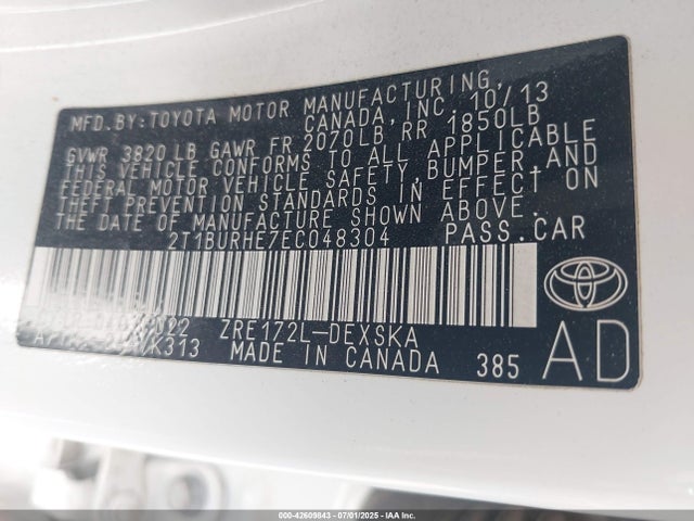 Toyota 2zr-fe 2014 2T1BURHE7EC048304 Image 9