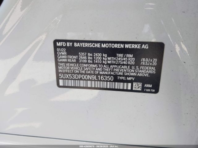 2022 BMW X3 5UX53DP00N9L16350 Photo 8