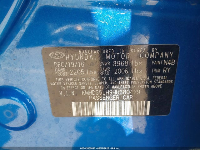 KMHD35LH9HU380429 Hyundai 2017