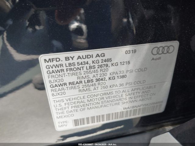 2019 AUDI Q5 WA1BNAFY5K2084668 Photo 8