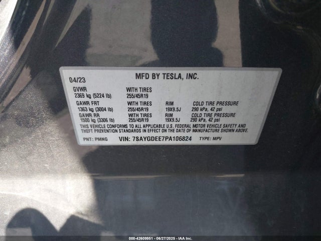 7SAYGDEE7PA106824 Tesla 2023