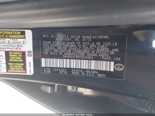 Lexus a25a-fxs, 3nm 2023 58ADA1C16PU034654 Image 9