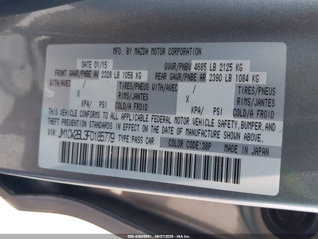 Mazda l5x 2015 JM1CW2BL3F0185779 Image 9