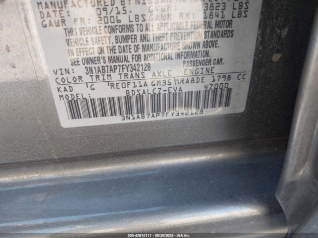 3N1AB7AP7FY342128 Nissan 2015